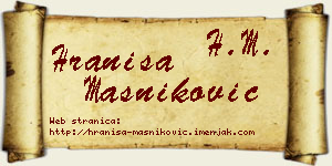 Hraniša Masniković vizit kartica